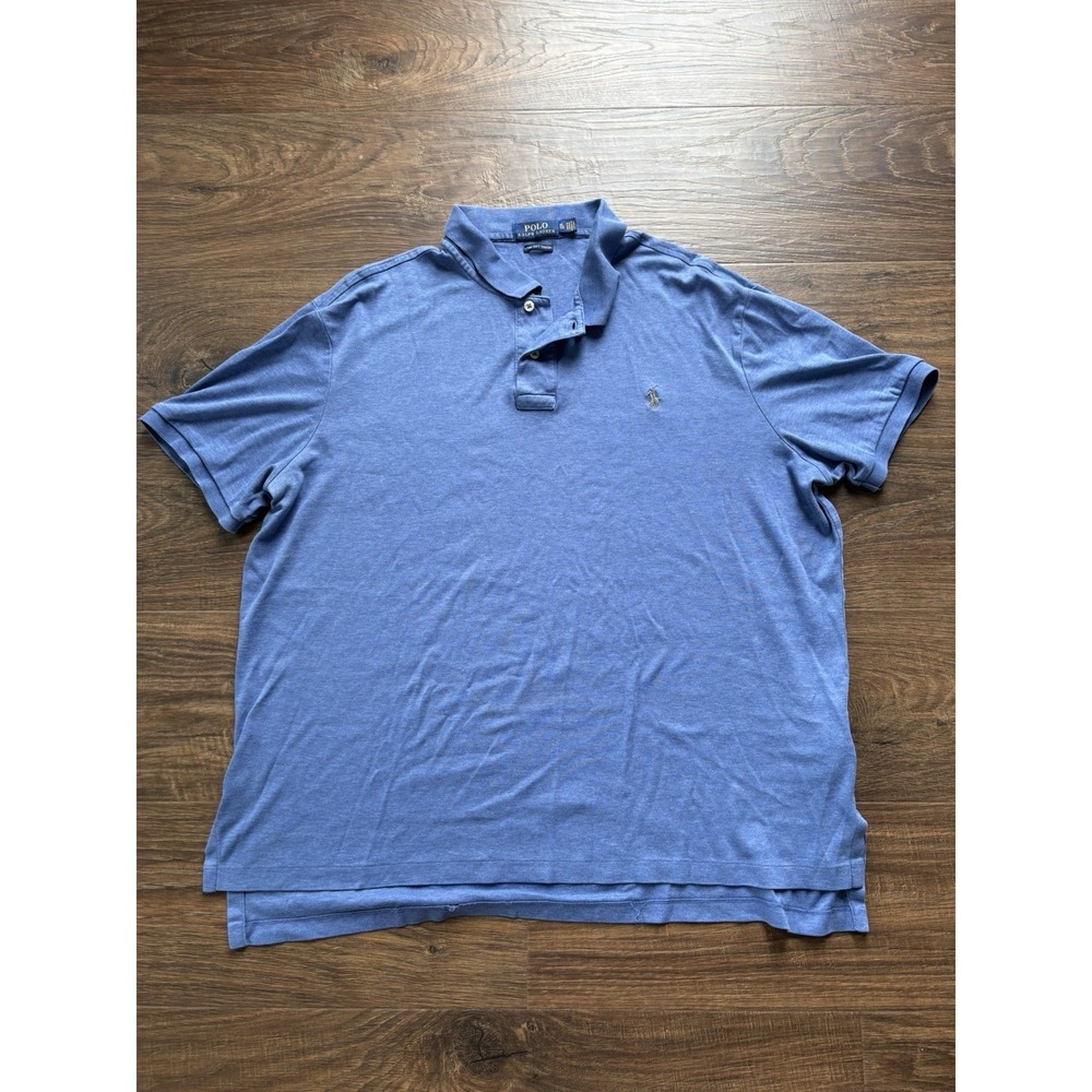 Polo Ralph Lauren Pima Soft Touch Men's Blue Short Sleeve Pima Cotton Polo XL